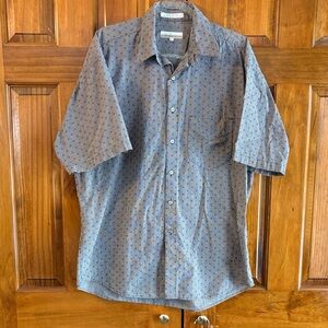 Perry Ellis Gray Patterned Casual Shirt